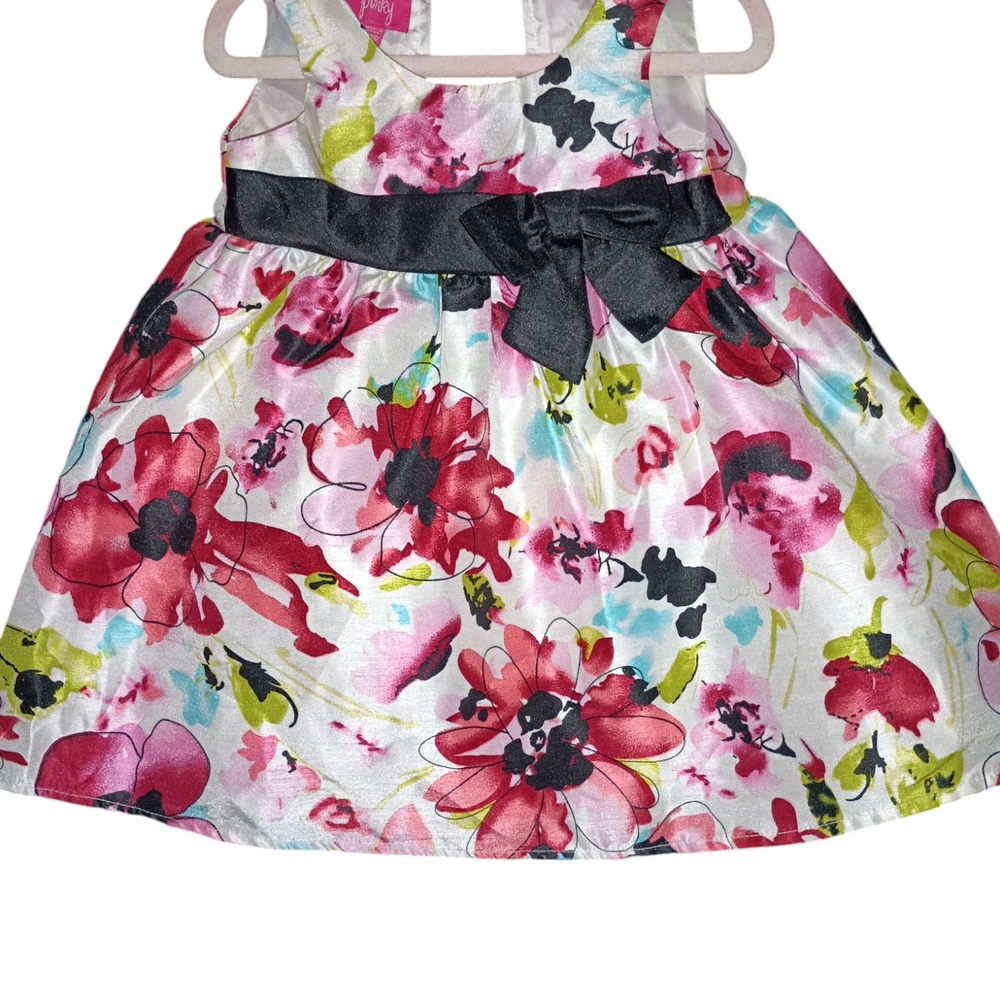 Pinky Red and Black Spaghetti Strap A-Line Dress